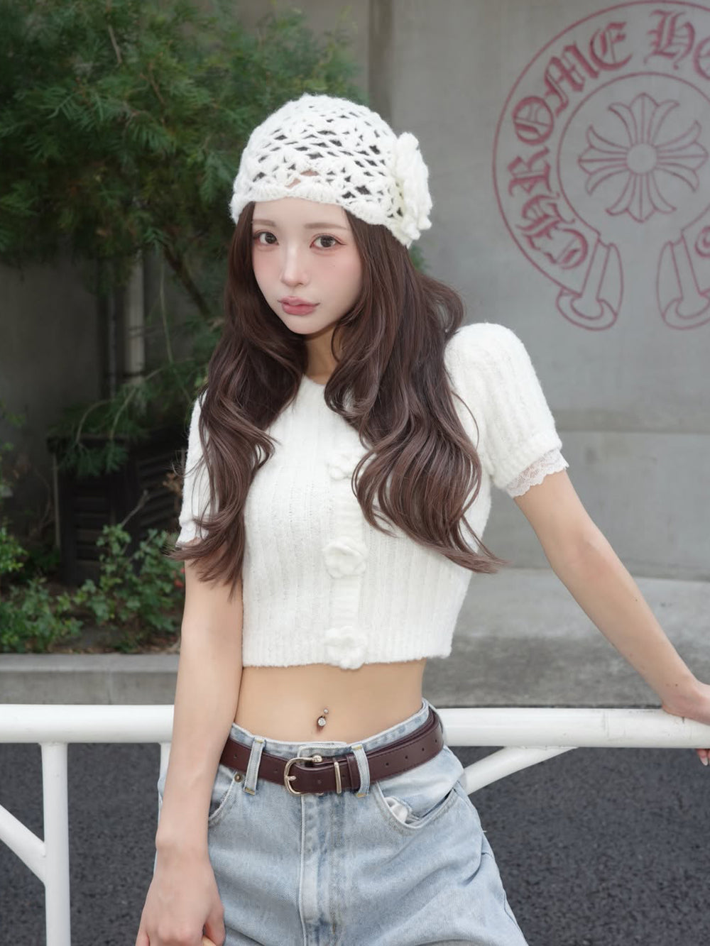 モデル：158cm（着用サイズ：FREE　着用カラー：WHT）