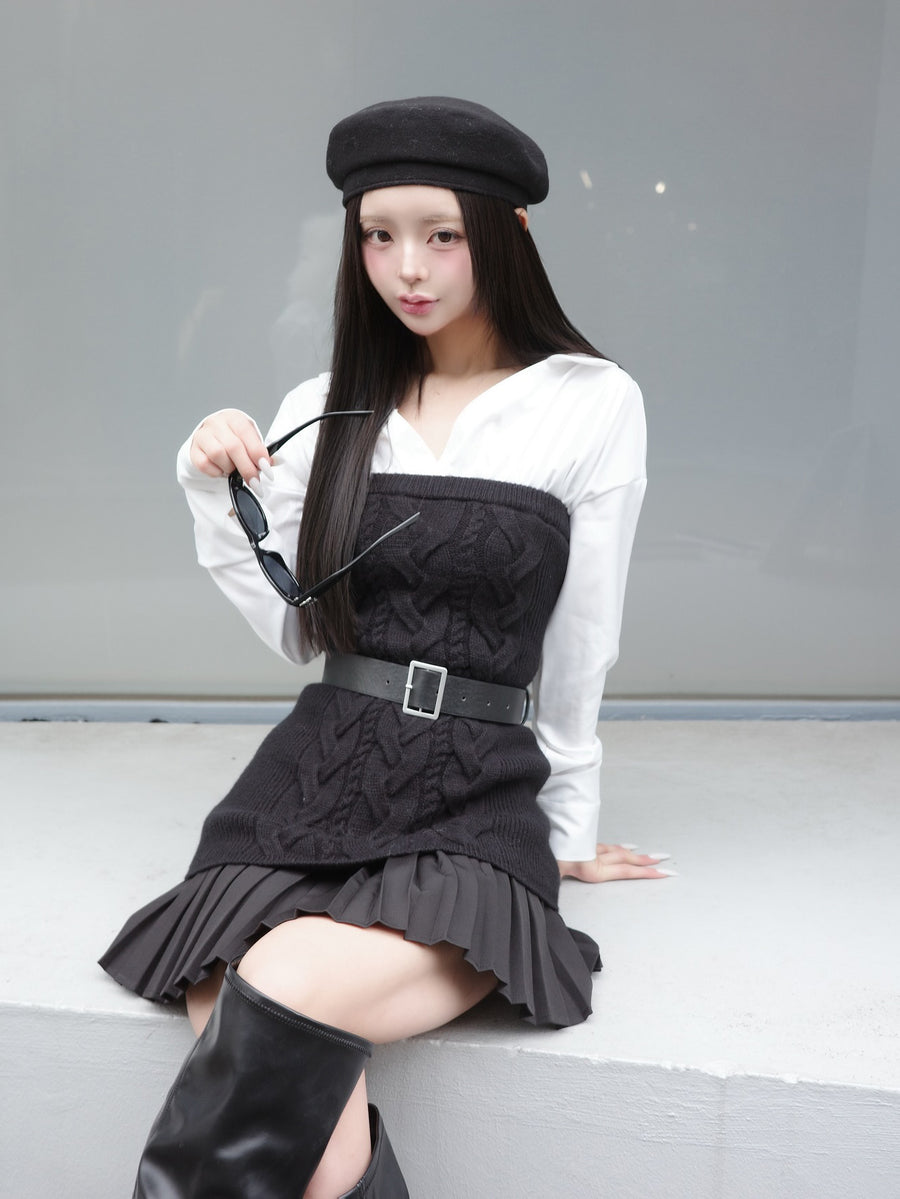 モデル：158cm（着用サイズ：FREE　着用カラー：BLK）