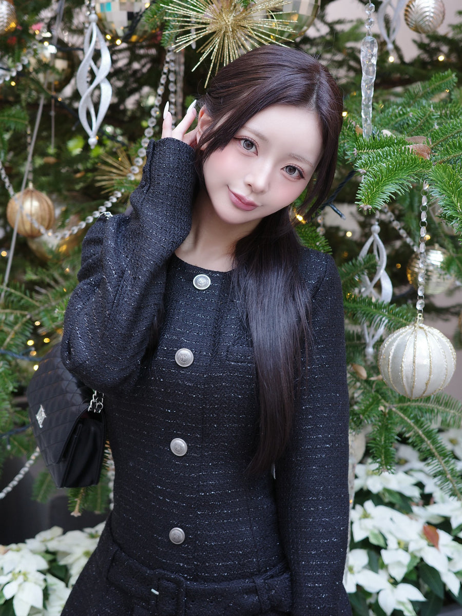 モデル：158cm（着用サイズ：FREE　着用カラー：BLK）