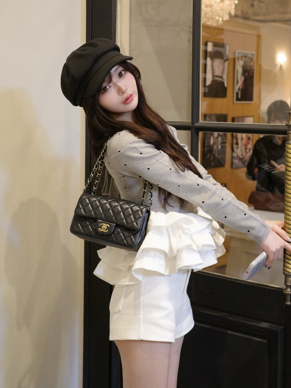 モデル：158cm（着用サイズ：FREE　着用カラー：GRY）