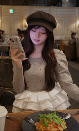 モデル：158cm（着用サイズ：FREE　着用カラー：GRY）