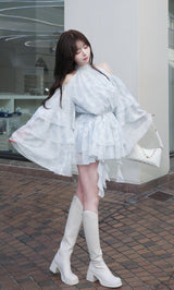 モデル：158cm（着用サイズ：FREE　着用カラー：SAX）