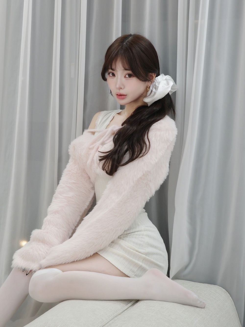 モデル：158cm（着用サイズ：FREE　着用カラー：IVO）