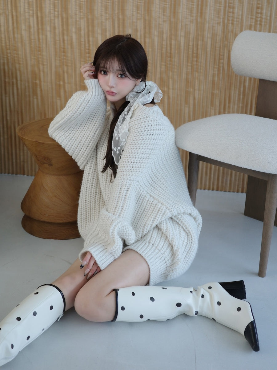 モデル：158cm（着用サイズ：FREE　着用カラー：IVO）