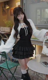 モデル：158cm（着用サイズ：FREE　着用カラー：BLK）