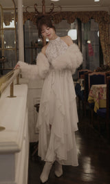 アメスリギャザーシフォンロングワンピース – Darich (ダーリッチ)