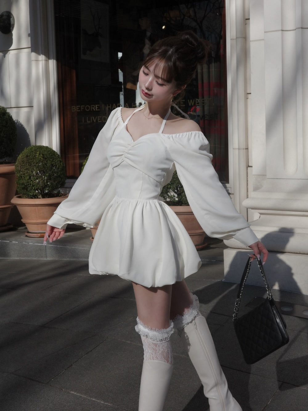 モデル：158cm（着用サイズ：FREE　着用カラー：IVO）