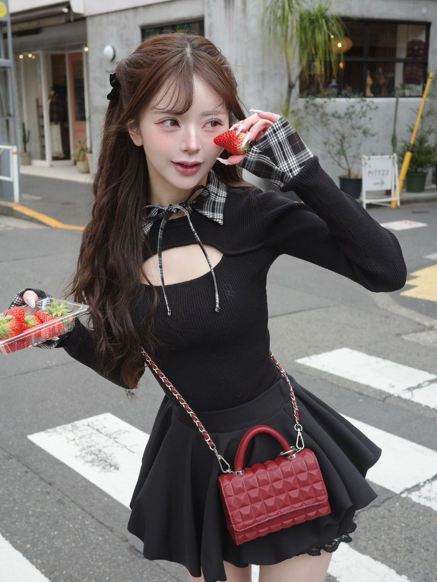 モデル：158cm（着用サイズ：FREE　着用カラー：BLK）