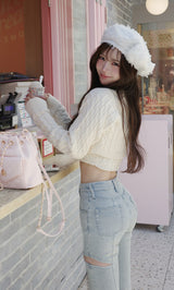 モデル：158cm（着用サイズ：M　着用カラー：I-BLU）