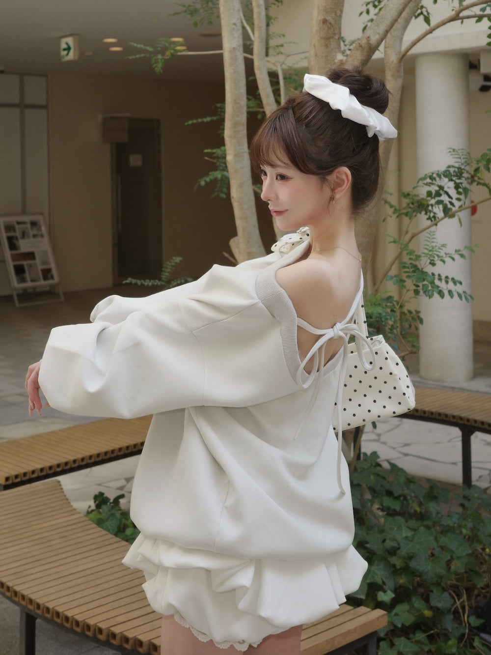 モデル：158cm（着用サイズ：FREE　着用カラー：L-GRY）