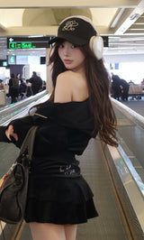 モデル：158cm（着用サイズ：FREE　着用カラー：BLK）
