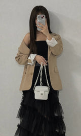 モデル：158cm（着用サイズ：FREE　着用カラー：BLK）