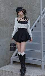 モデル：158cm（着用サイズ：FREE　着用カラー：BLK）