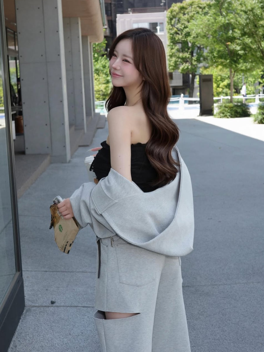 モデル：158cm（着用サイズ：S　着用カラー：GRY）