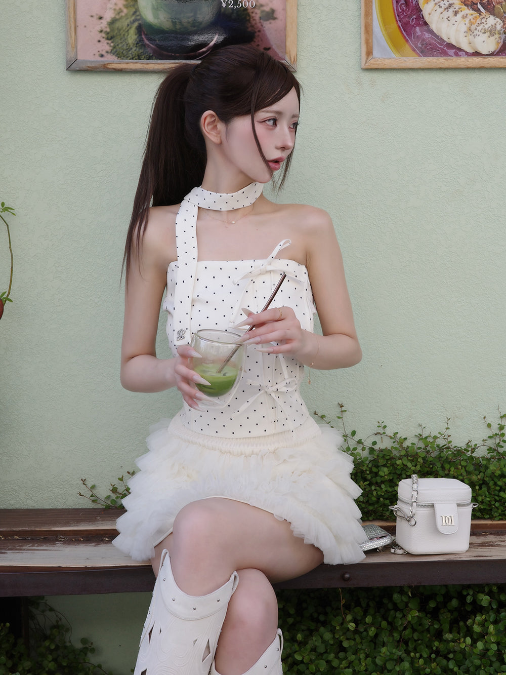 ドットタイリボンベアトップ – Darich