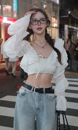 モデル：158cm（着用サイズ：FREE　着用カラー：WHT）