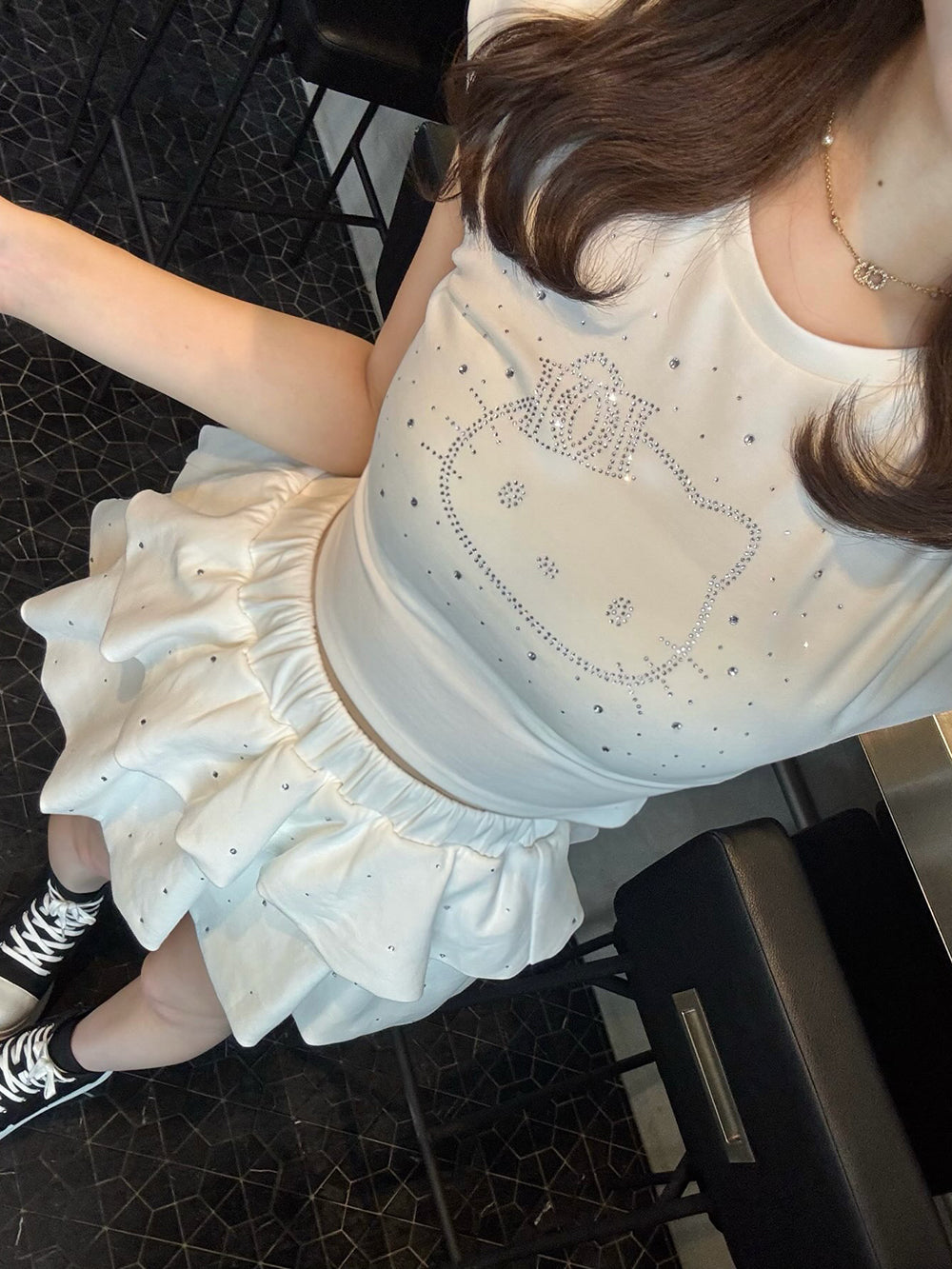 モデル：162cm（着用サイズ：FREE　着用カラー：WHT）