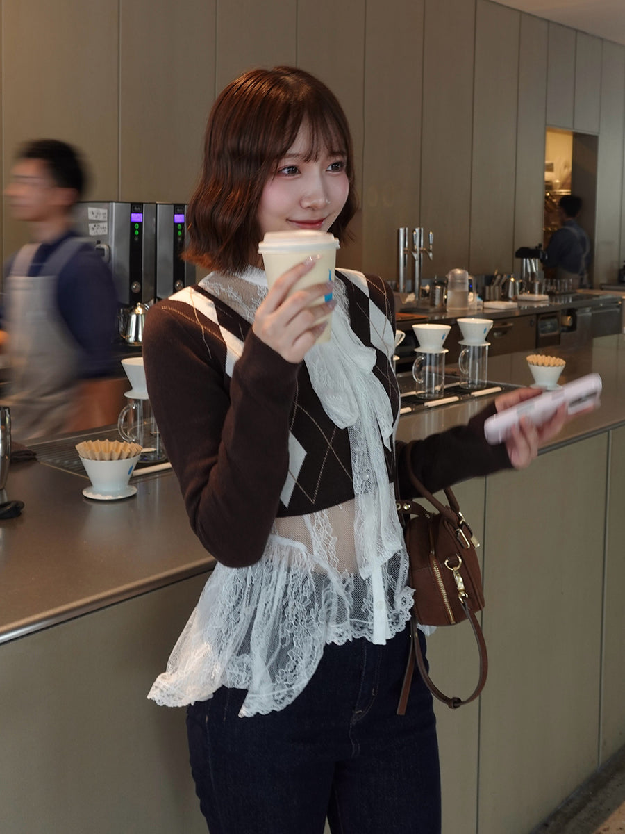 モデル：162cm（着用サイズ：FREE　着用カラー：BRN）