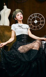 モデル：160cm（着用サイズ：FREE　着用カラー：BLK）