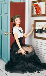 モデル：160cm（着用サイズ：FREE　着用カラー：BLK）