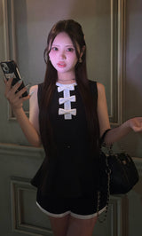 モデル：157cm（着用サイズ：FREE　着用カラー：BLK）