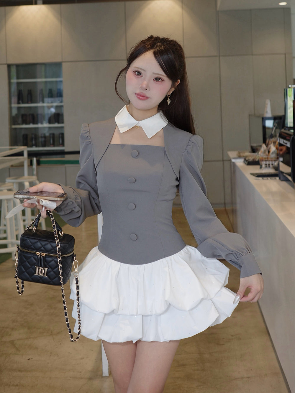 モデル：157cm（着用サイズ：FREE　着用カラー：GRY）