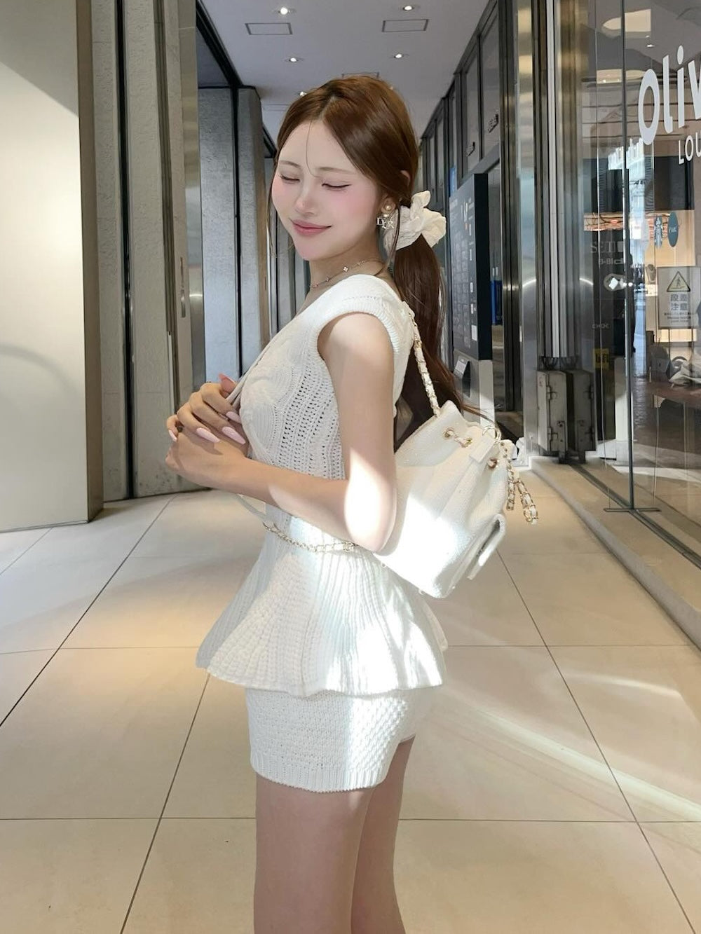 モデル：157cm（着用サイズ：FREE　着用カラー：WHT）