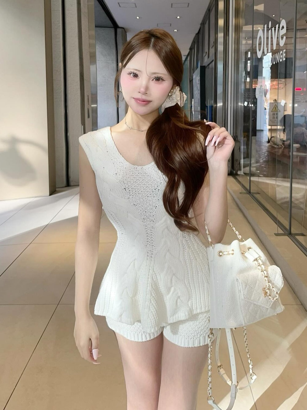モデル：157cm（着用サイズ：FREE　着用カラー：WHT）