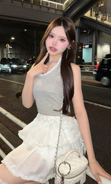 レースドッキングホルターリボンスウェットトップス – Darich