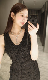 モデル：163cm（着用サイズ：FREE　着用カラー：BLK）