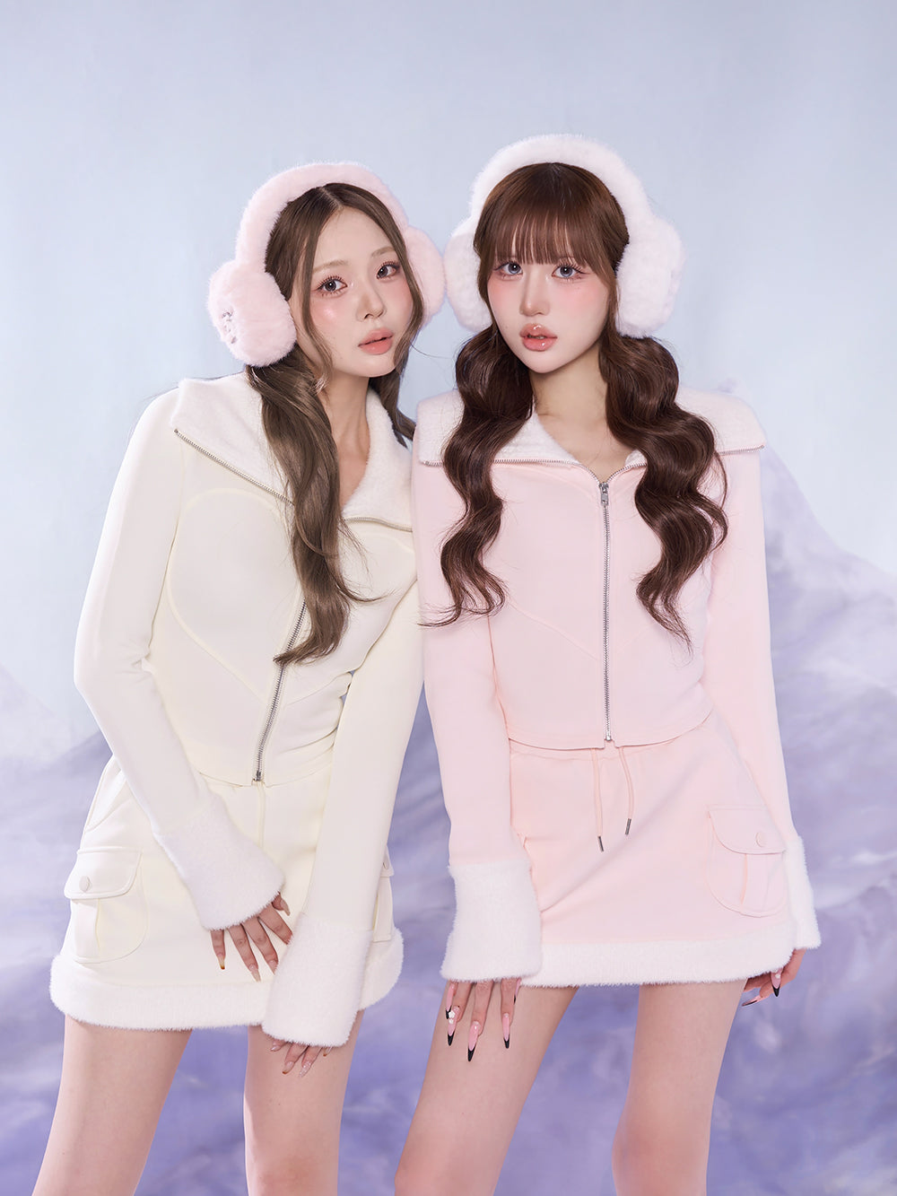 モデル：163cm/165cm（着用サイズ：FREE　着用カラー：WHT/PNK）
