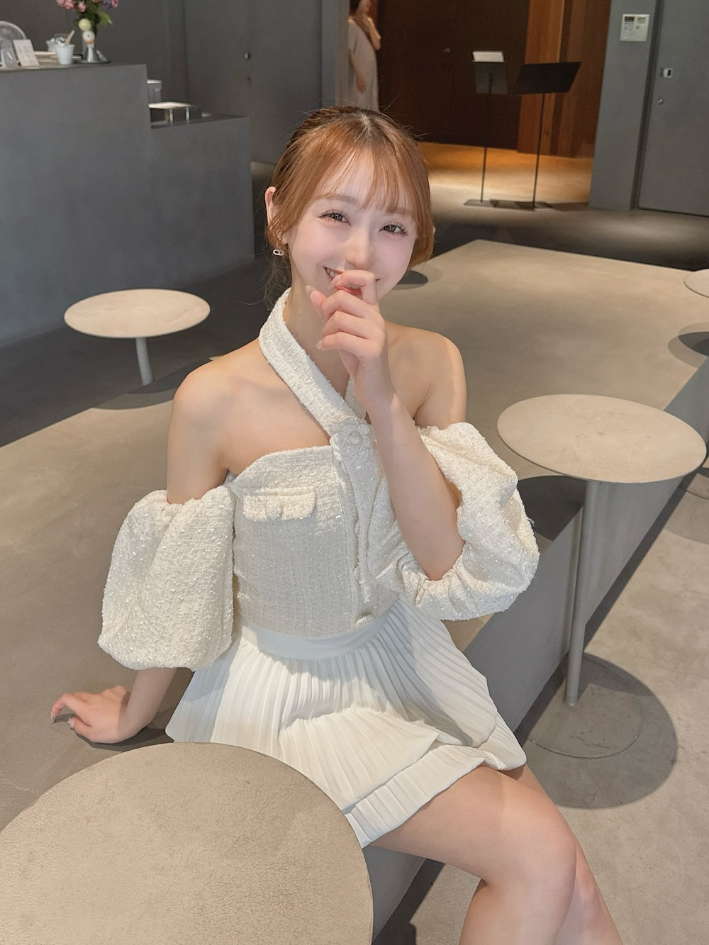 モデル：157cm（着用サイズ：FREE　着用カラー：WHT）