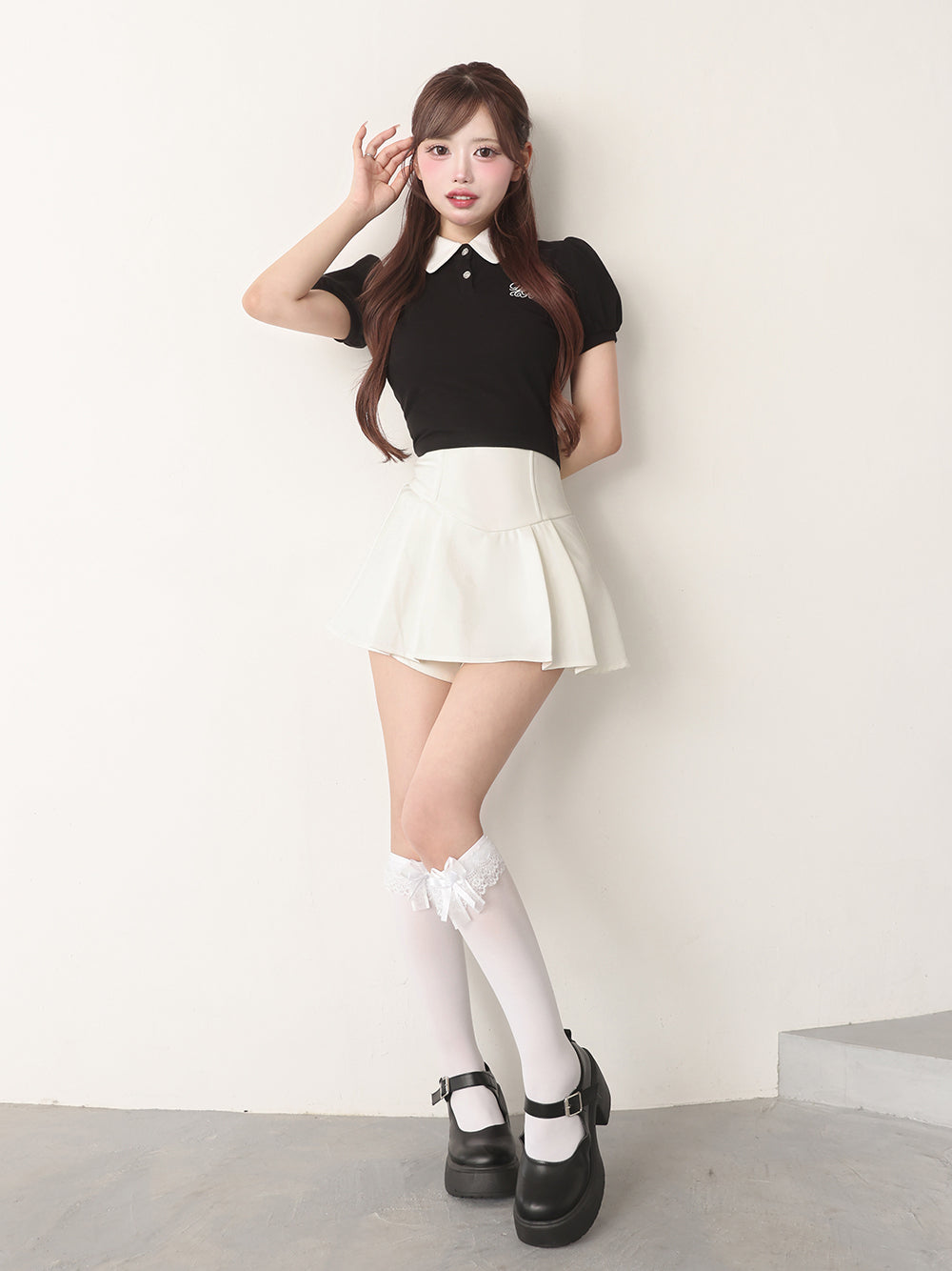 モデル：158cm（着用サイズ：FREE　着用カラー：WHT）