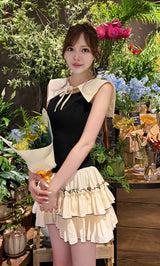 セーラーカラーボリュームフリルミニワンピース – Darich