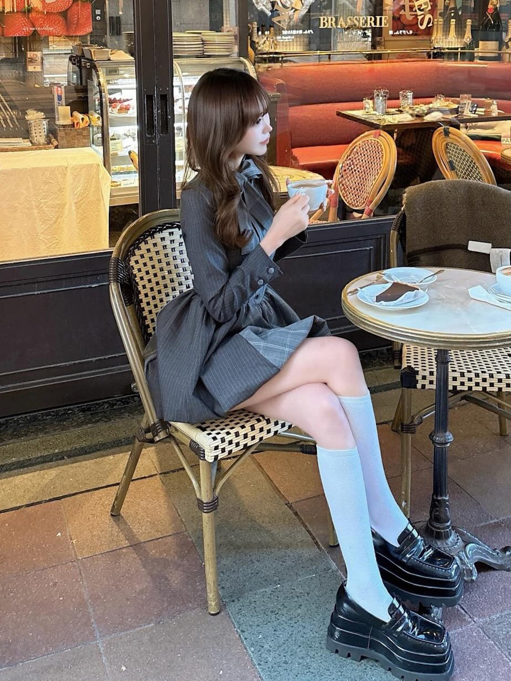 モデル：166cm（着用サイズ：FL　着用カラー：GRY）