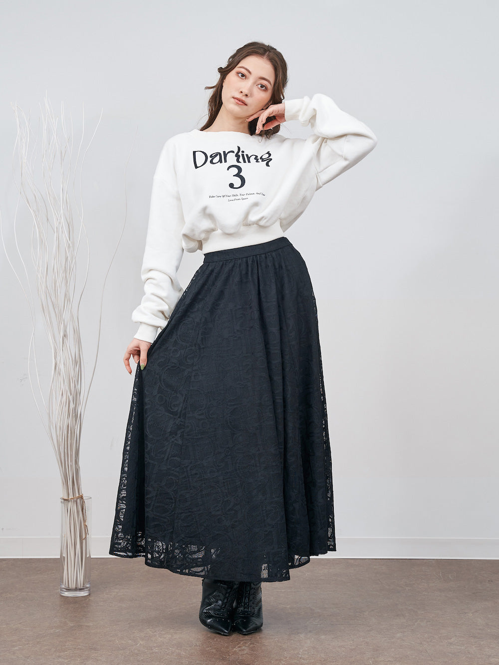 Darlingレースロングスカート