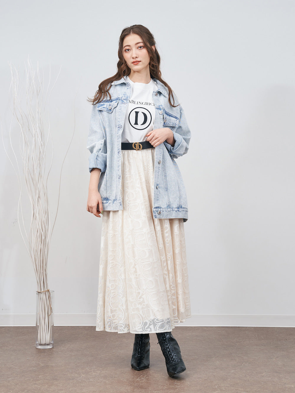 Darlingレースロングスカート