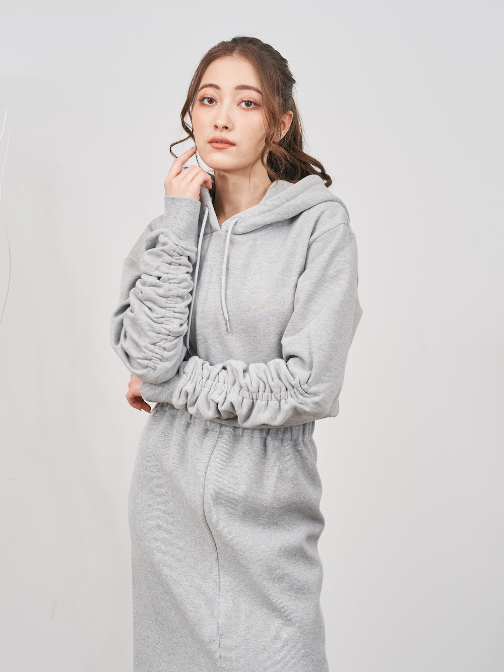 リブスウェットロングワンピース