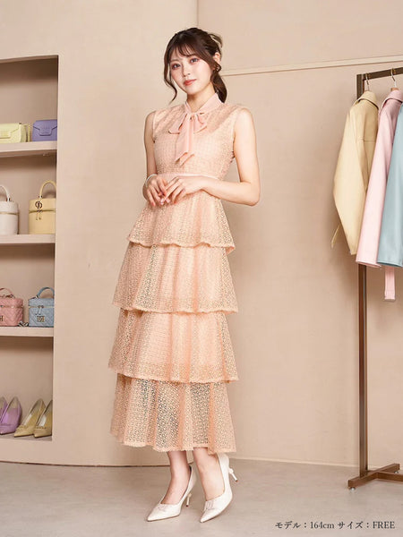 Lacy Tiered Long Dress