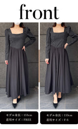 モデル：153cm（着用サイズ：F-S/FREE　着用カラー：BLK）