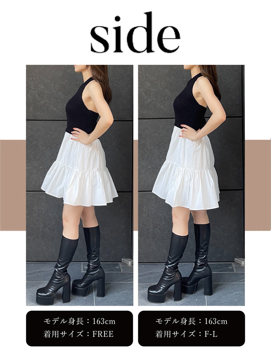 ホルターネックドッキングミニワンピース