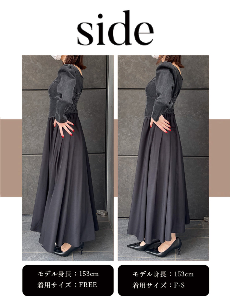 モデル：153cm（着用サイズ：F-S/FREE　着用カラー：BLK）