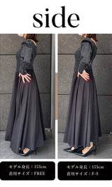 モデル：153cm（着用サイズ：F-S/FREE　着用カラー：BLK）