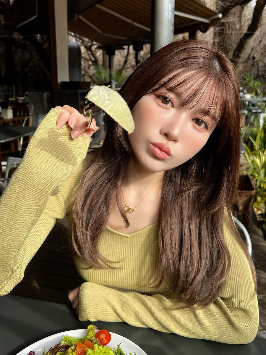 スリットリブニットワンピース