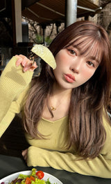 スリットリブニットワンピース