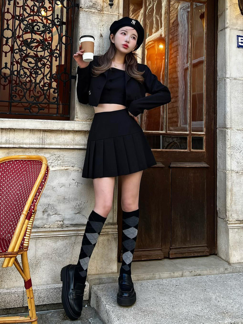 ポイントプリーツミニスカート