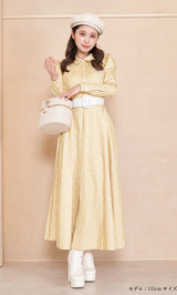 DDストライププリーツロングワンピース