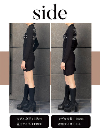 モデル：168cm（着用サイズ：FREE/F-L　着用カラー：BLK）