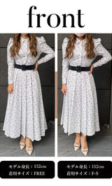 DDストライププリーツロングワンピース