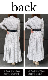 DDストライププリーツロングワンピース